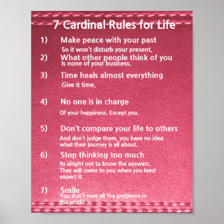 7 Cardinal Rules for LIFE Poster