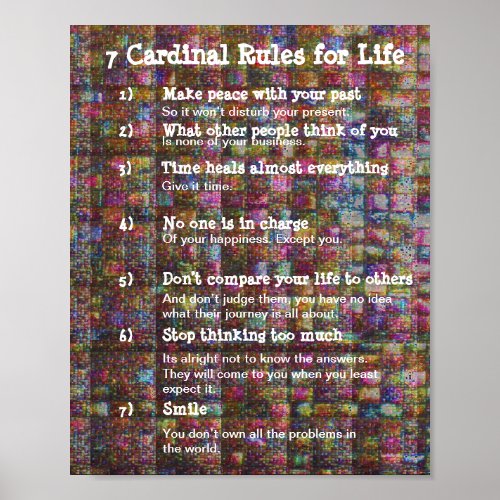 7 Cardinal Rules for LIFE Poster