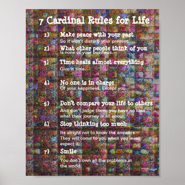 7 Cardinal Rules for LIFE Poster (Front)