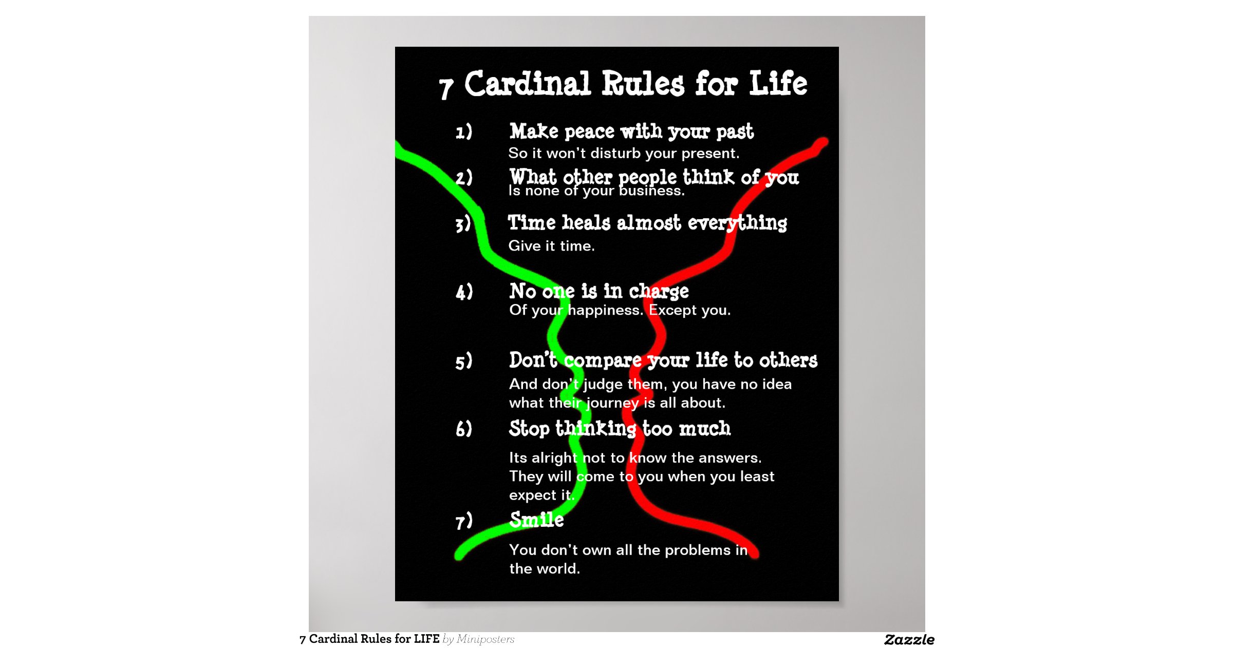 7 cardinal rules for life poster rab446277e3c4475b9da3f1ae4887498d wva