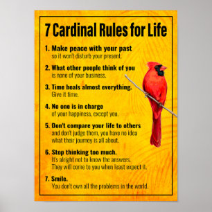 7 cardinal rules for life poster