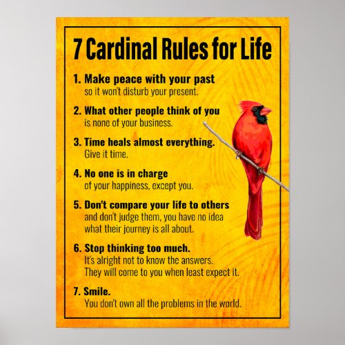 7 cardinal rules for life  poster