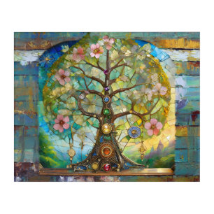 7 Chakra Blossoming Tree Of Life Acrylic Print