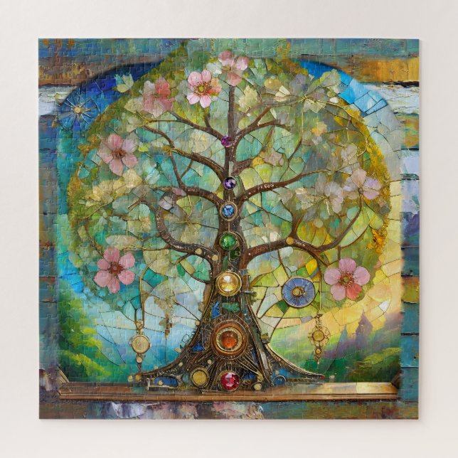 7 Chakra Blossoming Tree Of Life Jigsaw Puzzle (Vertical)