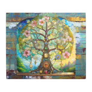 7 Chakra Blossoming Tree Of Life Metal Print