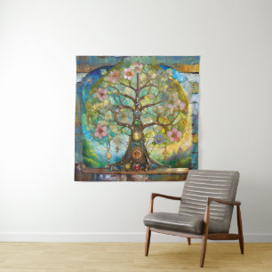7 Chakra Blossoming Tree Of Life Tapestry