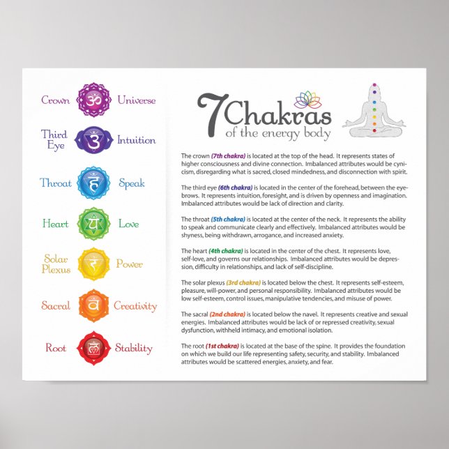 7 Chakra Energy Body Poster (Front)