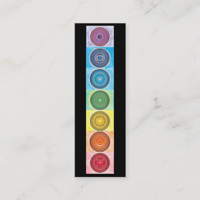 7 Chakra Mandala Mini Business Cards (Front)
