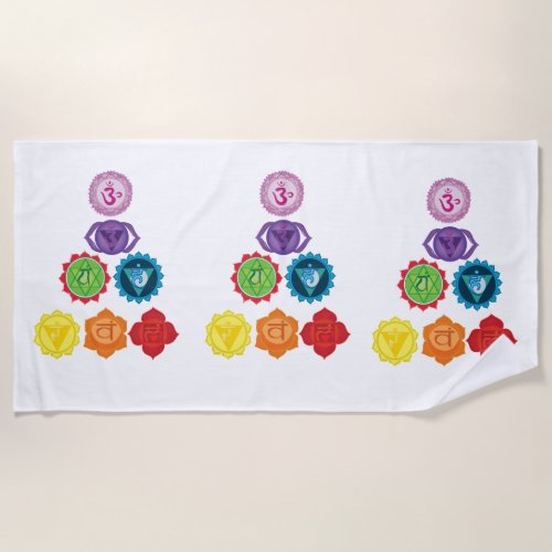 7 Chakras Kundalini Yoga Chakra Yoga Beach Towel