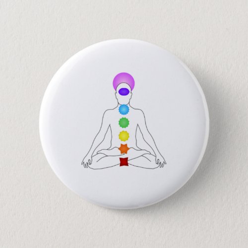 7 Chakra Spiritual Meditation Yoga T_Shirt Button