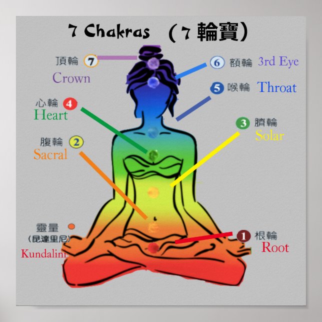 7 Chakras  11x11" Poster (Front)