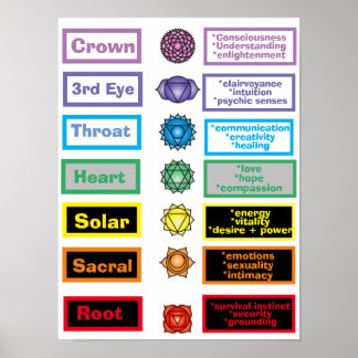 7 Chakras 12 x 16" Poster
