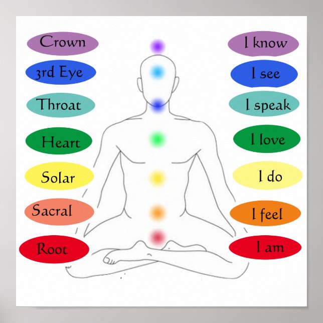 7 Chakras 12x12" Poster (Front)