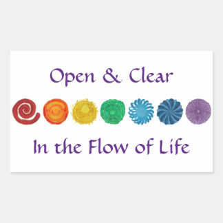 7 Chakras #1 Rainbow Colors Rectangular Sticker