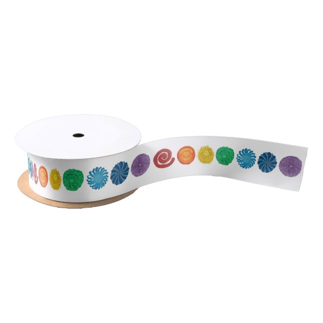 7 Chakras #1 Rainbow Colors Satin Ribbon (Spool)