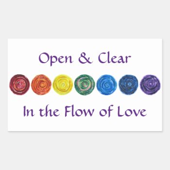 7 Chakras #2 Rainbow Colors Rectangular Sticker by thepowerofyou at Zazzle