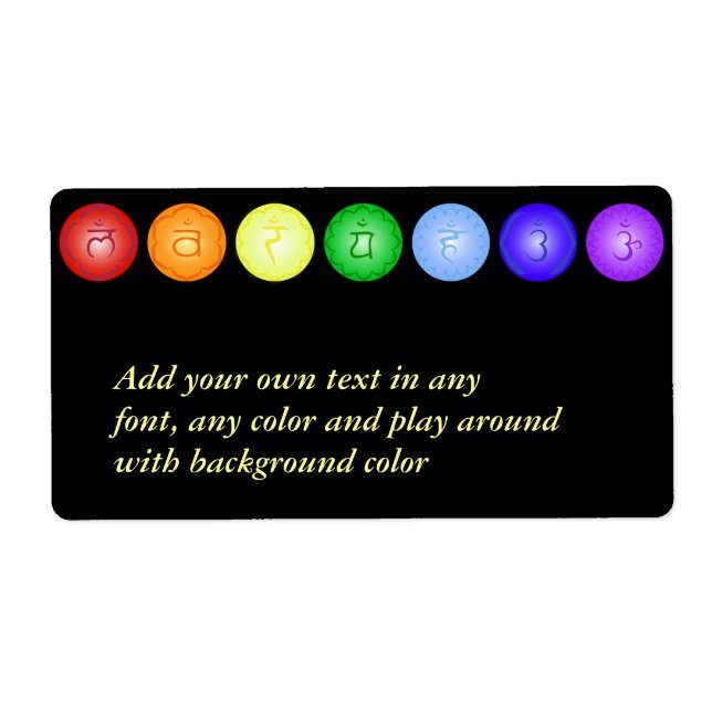 7 Chakras and their symbols Label (Front)