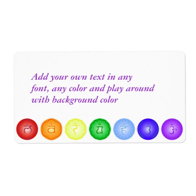 7 Chakras and their symbols Label (Front)