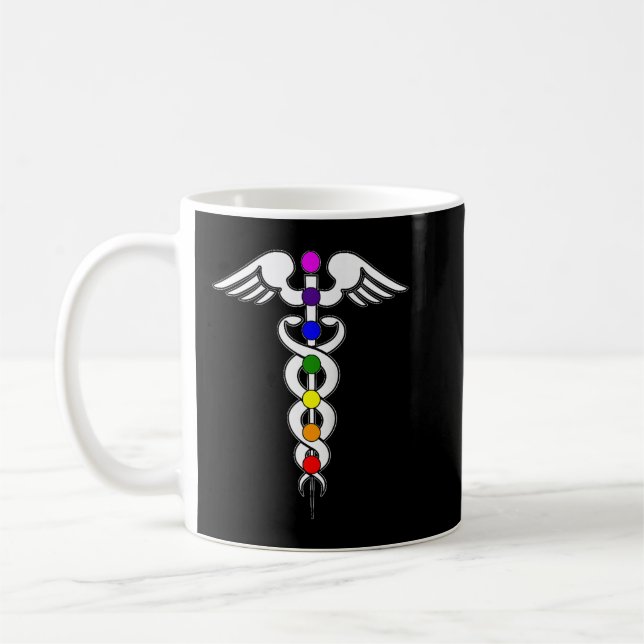 7 Chakras Caduceus Healing Symbol Spiritual Medita Coffee Mug (Left)