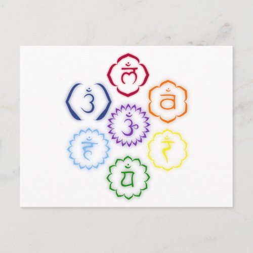 7 Chakras in a Circle Postcard