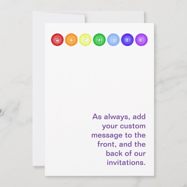 7 Chakras in a Horizontal Line Invitation (Front)
