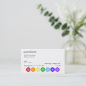 7 Chakras in a Line Business Card (Standing Front)