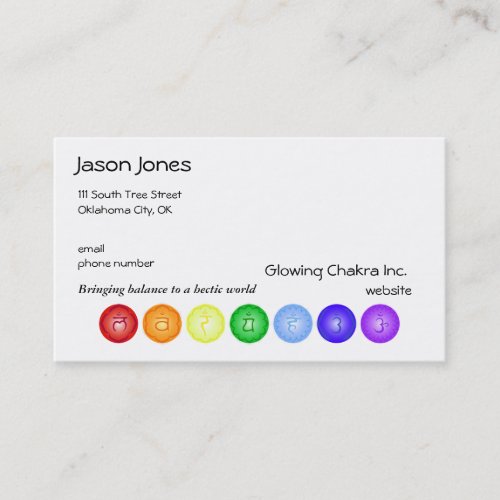 7 Chakras in a Line Business Card