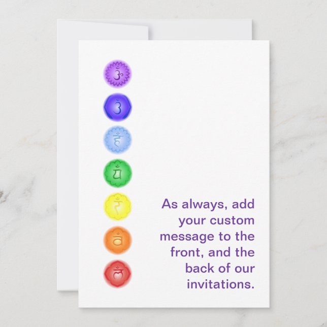 7 Chakras in a Line Invitation (Front)