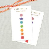 7 Chakras Kundalini Healer Rainbow Colors Business Card