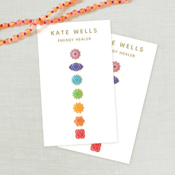 7 Chakras Kundalini Healer Rainbow Colors Business Card by sm_business_cards at Zazzle