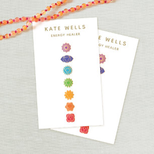  7 Chakras Kundalini Healer Rainbow Colors Business Card