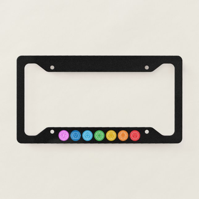 7 Chakras License Plate Frame (Front)