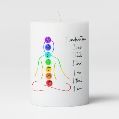 7 Chakras Style Yoga Meditation  Pillar Candle