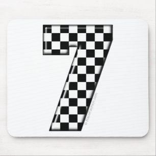 7 checkered auto racing number mouse pad
