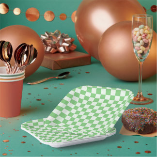 7" Checkered Square Paper Plates
