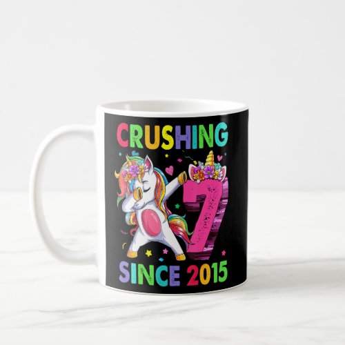 7 Crushing It Since 2015 Dabbing Unicorn 7th Birth Coffee Mug