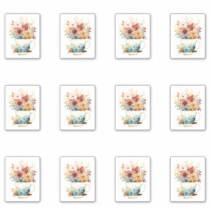 7 Cup of Flowers Sticker
