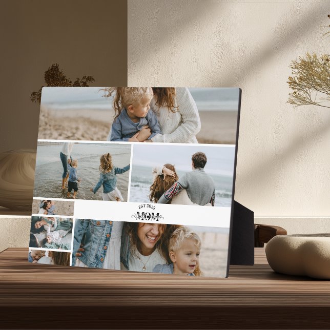 7 Custom Photo Collage Best Mom Ever  Plaque (Creator Uploaded)