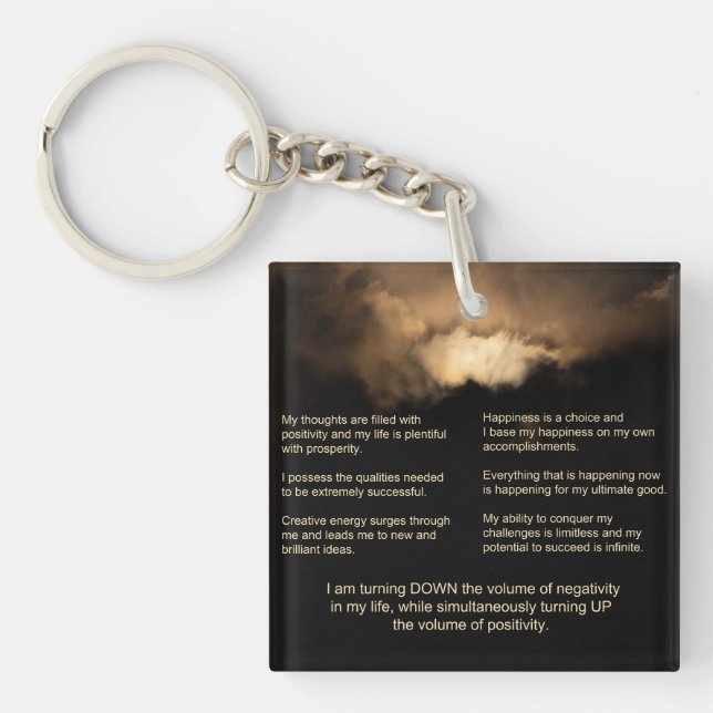 7 Daily Affirmations - Dark Universe Background Keychain (Front)