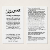 7 Day Challenge Card (Front & Back)