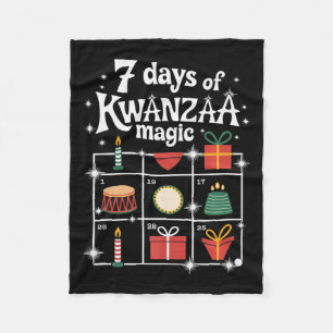 7 Days Of Kwanzaa Kinara Magic Festive Magic Symbo Fleece Blanket