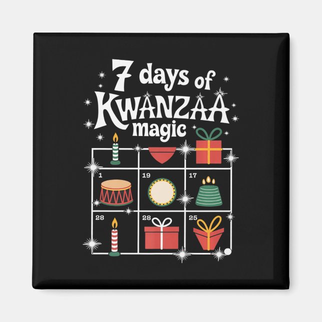 7 Days Of Kwanzaa Kinara Magic Festive Magic Symbo Magnet (Front)