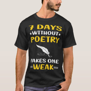 7 Days Without Poetry Poem Poet T-Shirt