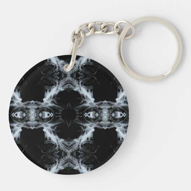 7 Deadly Sins and 7 Contrary Virtues Abstract Art Keychain (Back)