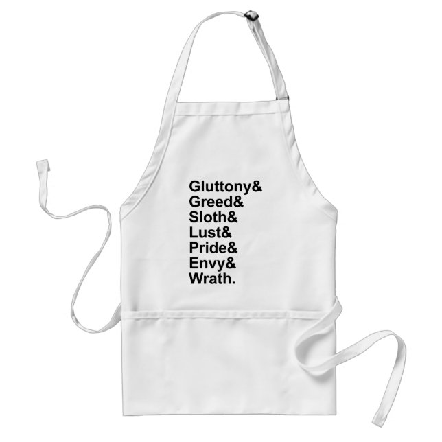 7 Deadly Sins - Pride Gluttony Lust Wrath Envy Adult Apron (Front)