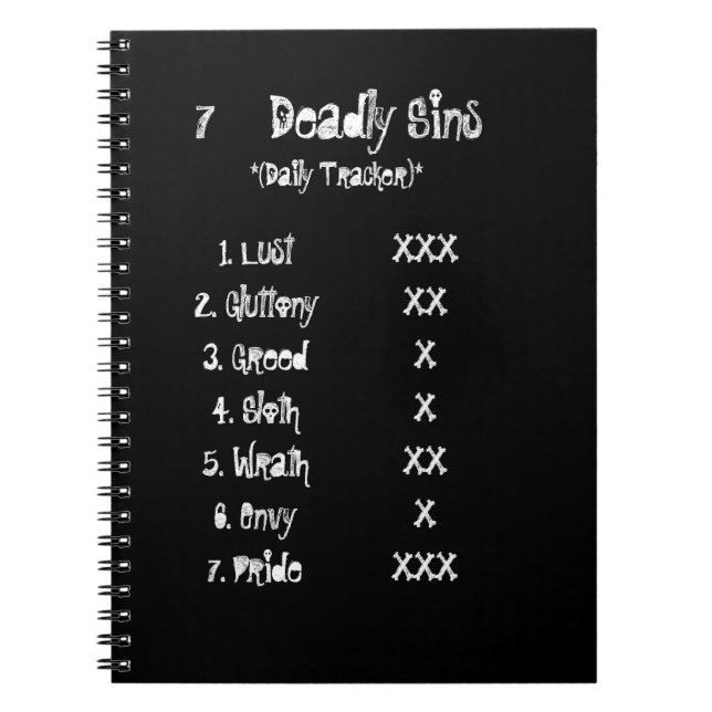7 Deadly Sins T-Shirt Notebook (Front)