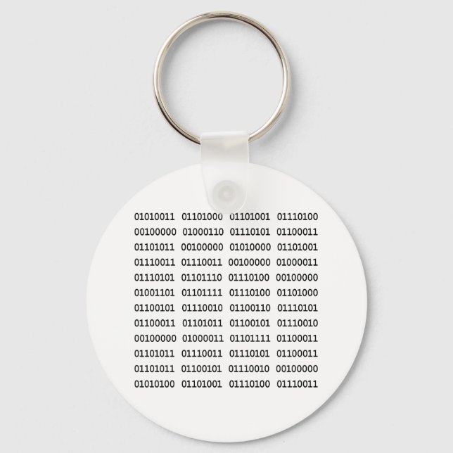 7 Dirty Binary Words Keychain (Front)