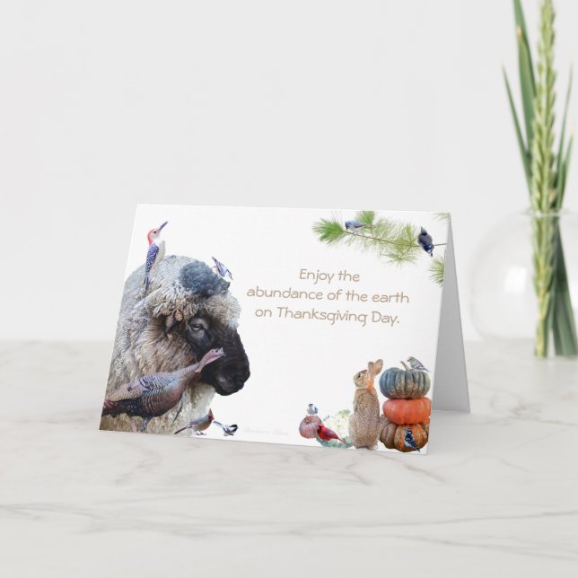 #7 Enjoy the abundance of earth:HappyThanksgiving Holiday Card (Front)