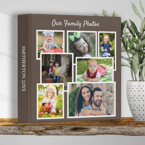7 Family Photo Collage Choose Your Own Color 3 Ring Binder