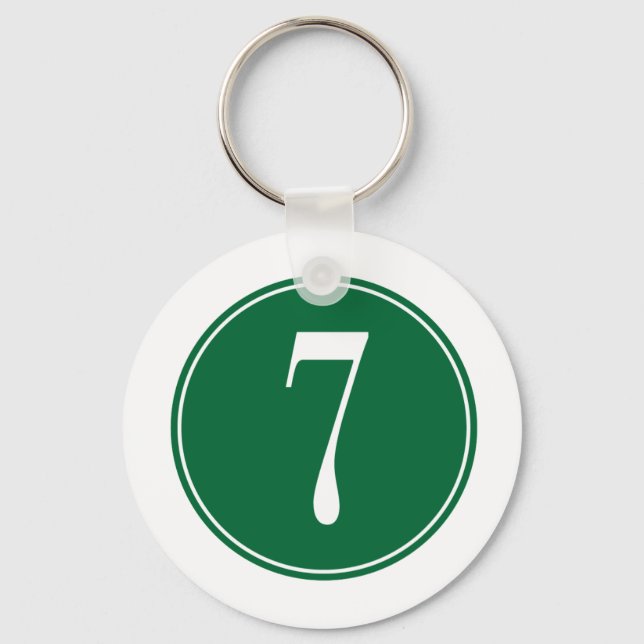 #7 Green Circle Keychain (Front)